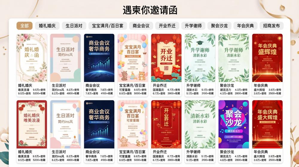 企业必入！全年通用电子请柬永久模板，帮企业省下超多成本
